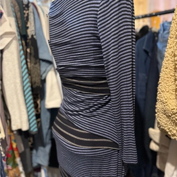 Anthropology soft Large Blue Ruched NWT Baily 44 Bodycon Dress stretchy - Picture 7 of 14